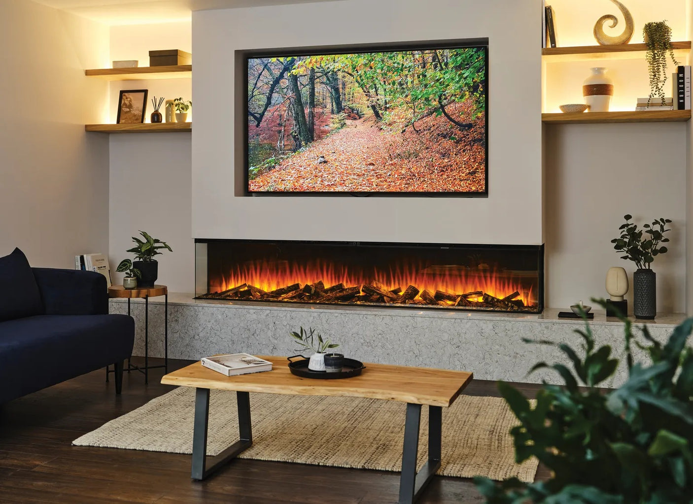 British Fires 75" The New Forest 1900 Black Edition Electric Fireplace