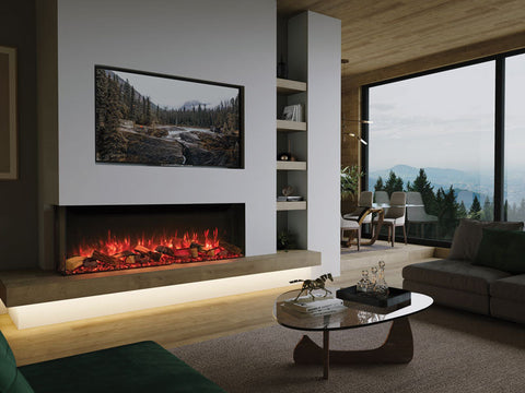 Regency Onyx 59" Multi-Sided Modern Electric Fireplace In Living Room - EX150