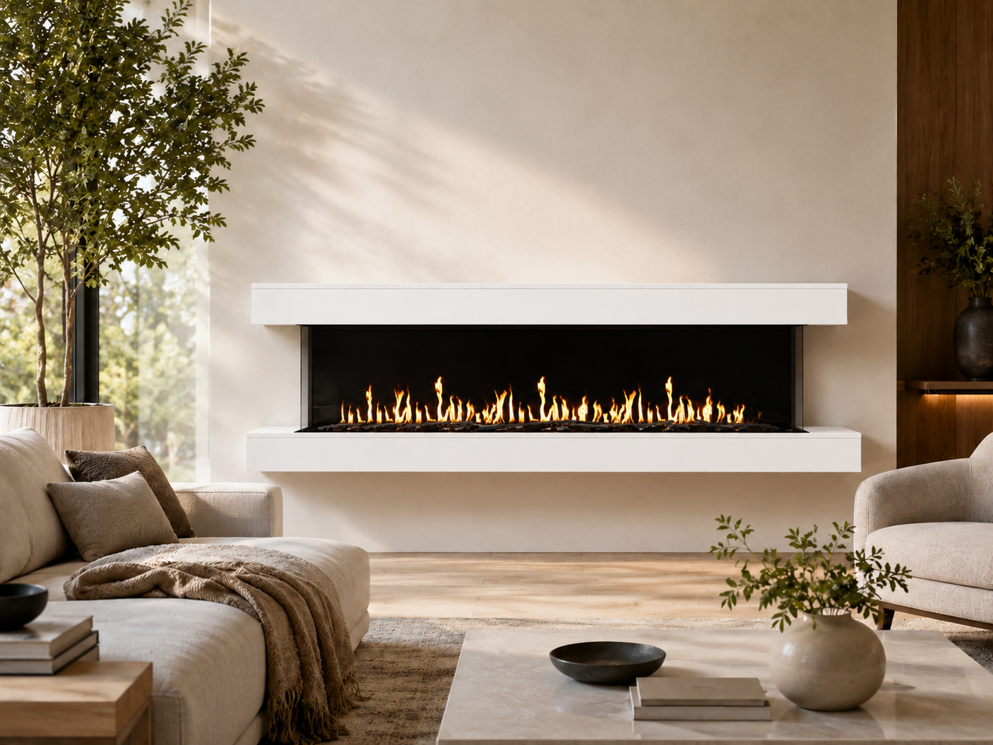 Modern Flames Ready to Finish Floating Mantel for 76" Orion - WSS-OR76-RTF