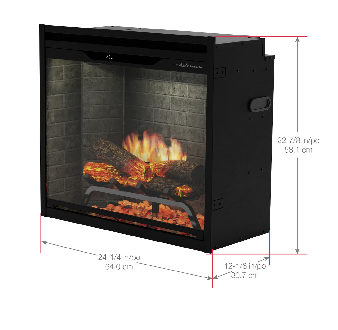 Dimplex Revillusion 24" Built-in Firebox - Black
