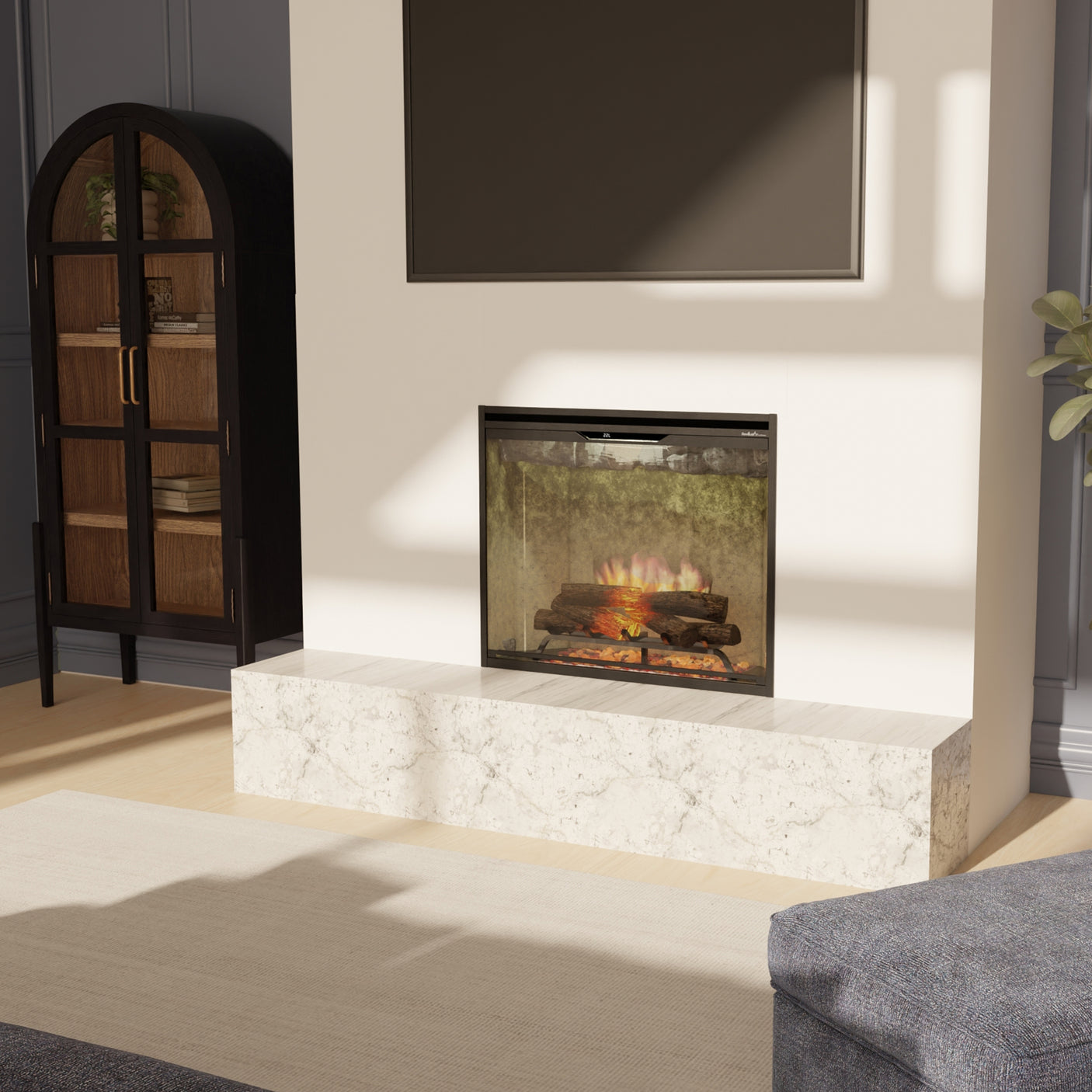 Dimplex Revillusion 36" Portrait Built-in Firebox - Weathered Concrete