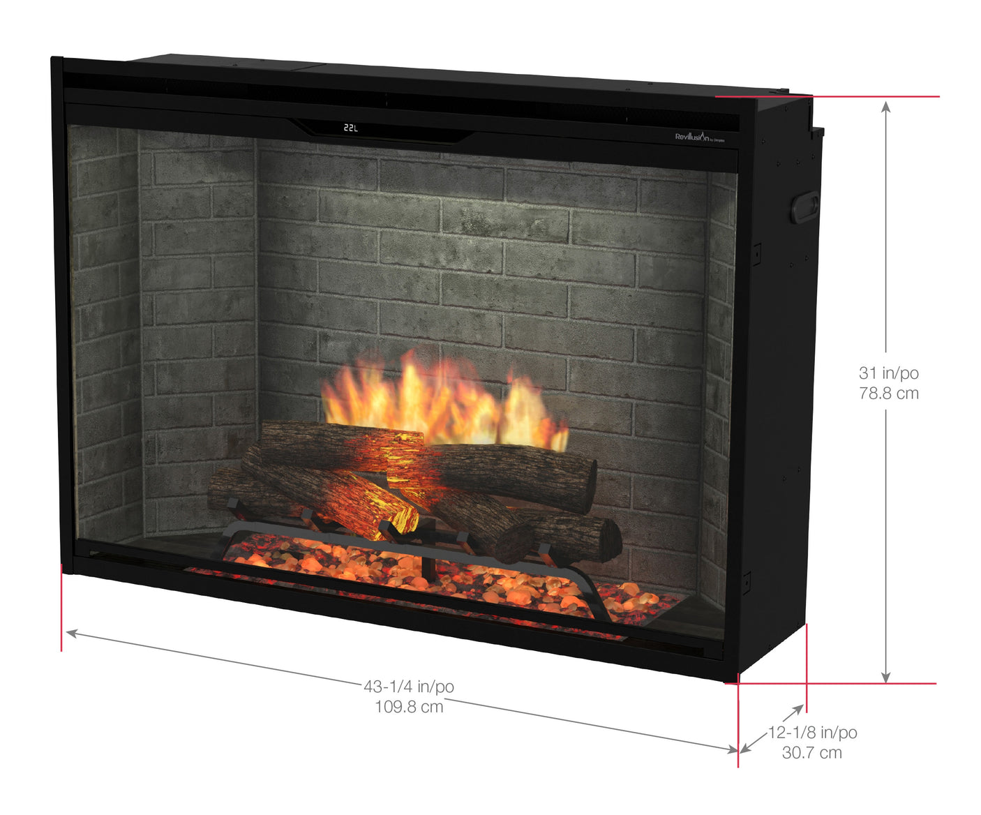 Dimplex Revillusion 42" Built-in Firebox - Herringbone