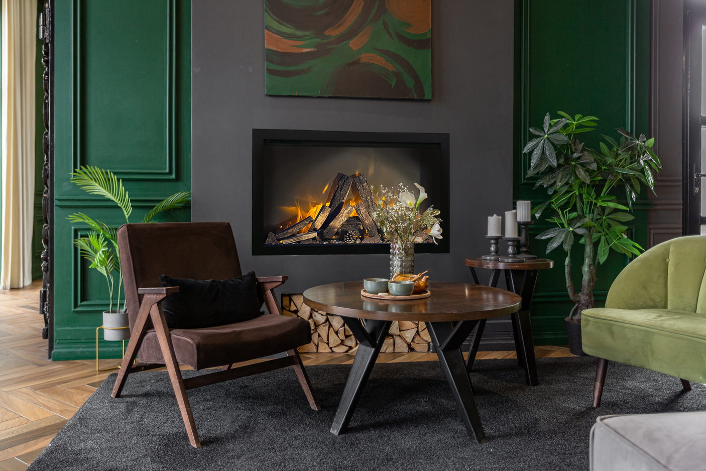 Amantii 30" TRD Bespoke Traditional Electric Fireplace - TRD-30-BESPOKE