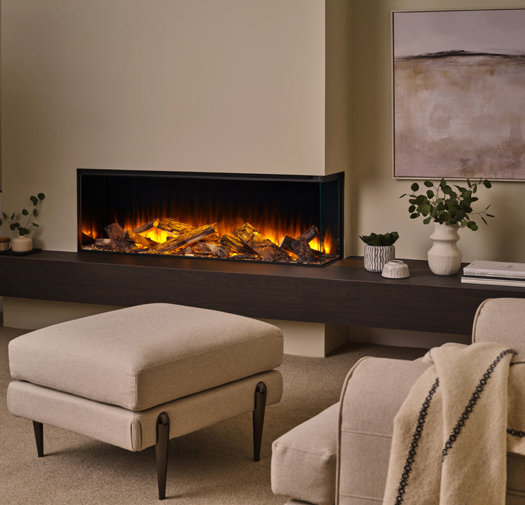 British Fires 48" The New Forest 1200 Black Edition Electric Fireplace