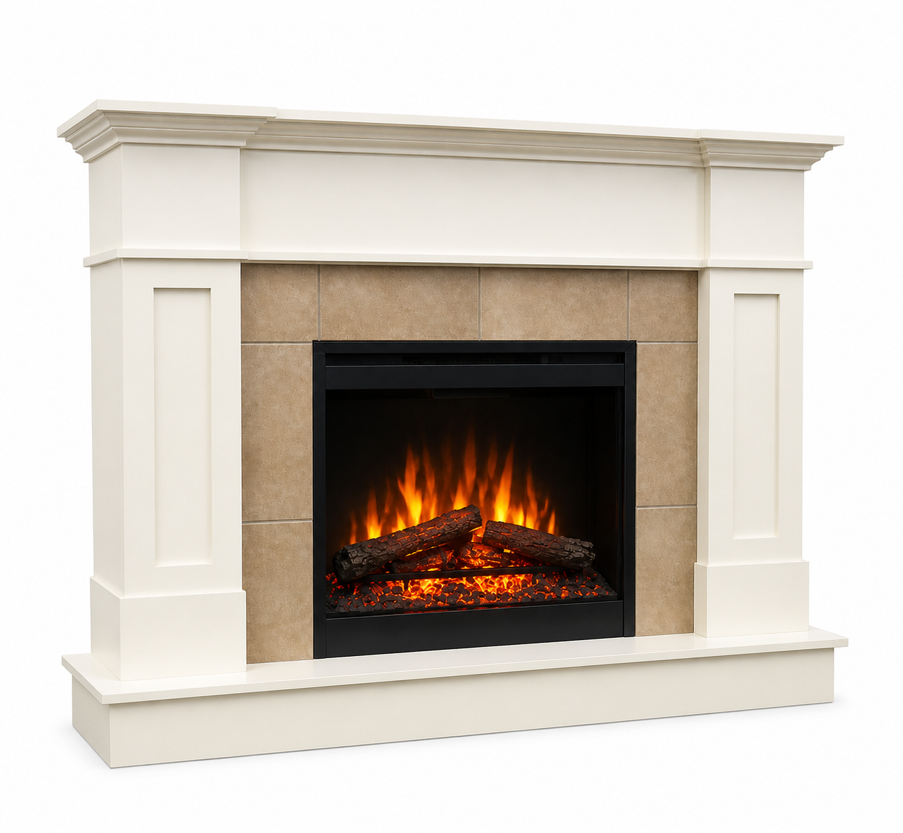 The Luna Custom Mantel in Benjamin Moore Cloud White