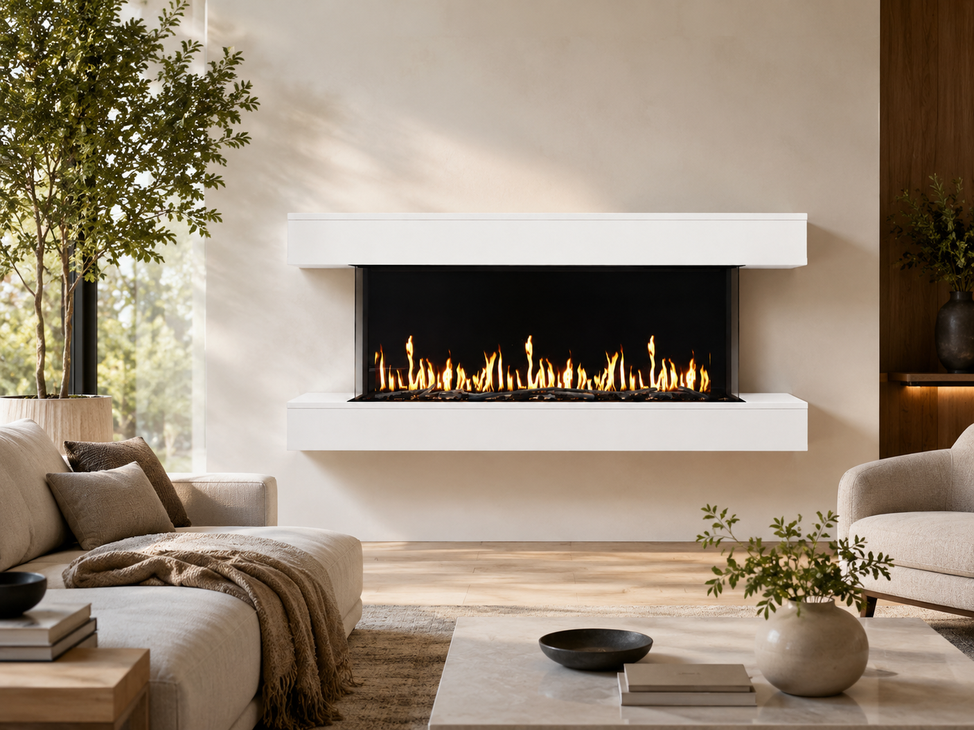 Modern Flames Coastal Sand Floating Mantel for 52" Orion - WSS-OR52-RTF