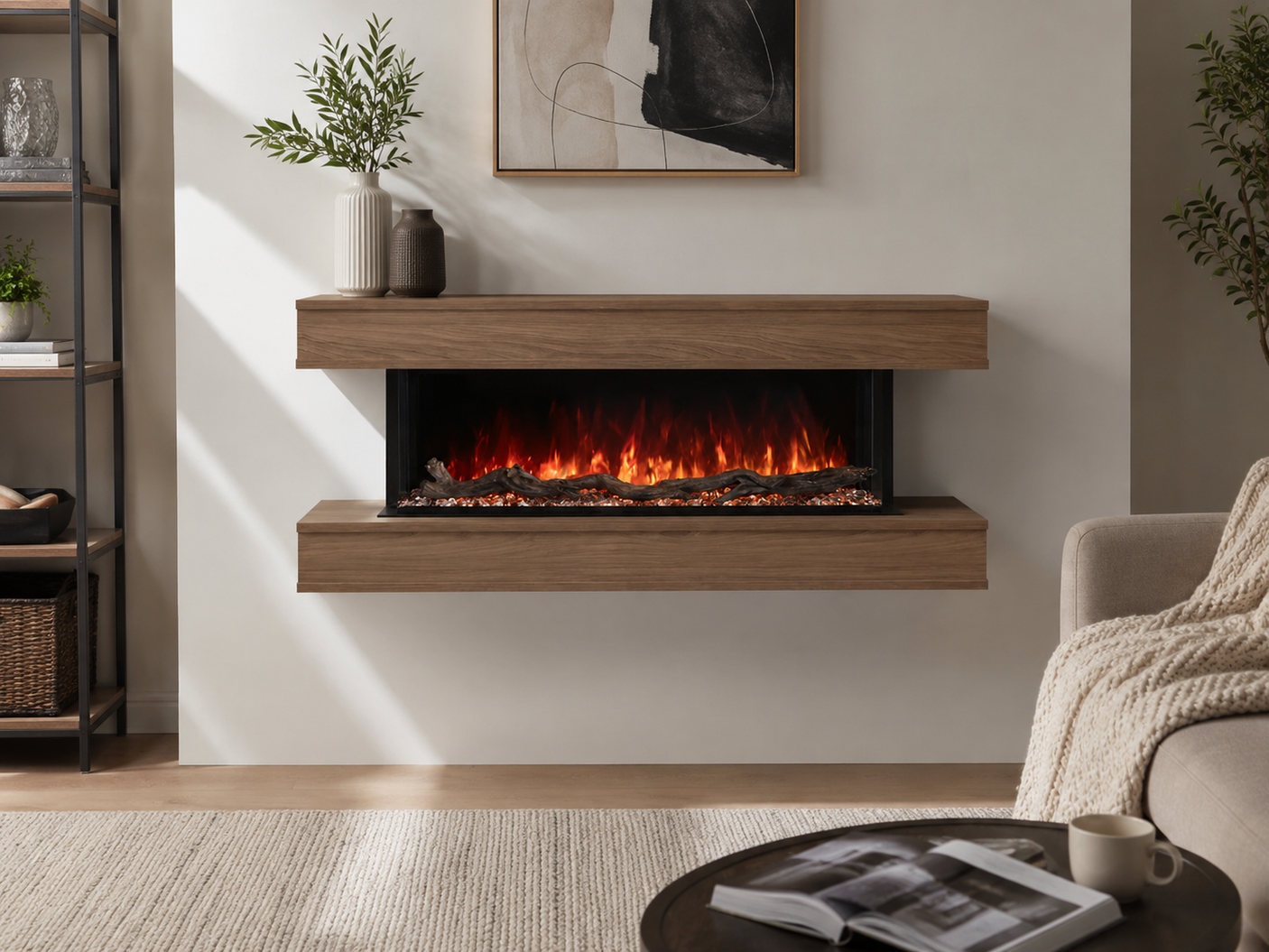Modern Flames 58" Wall-mount Cabinet Coastal Sand - WMC-44LPM-CS