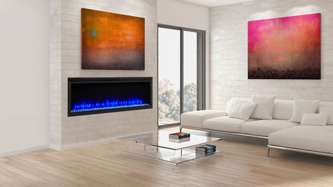60" Allusion Platinum Linear Electric Fireplace - SF-ALLP60-BK