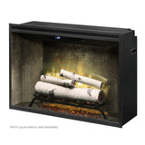 Dimplex Revillusion 36" Weathered Concrete Electric Fireplace with front glass with birch logs - RBF36WC-FG