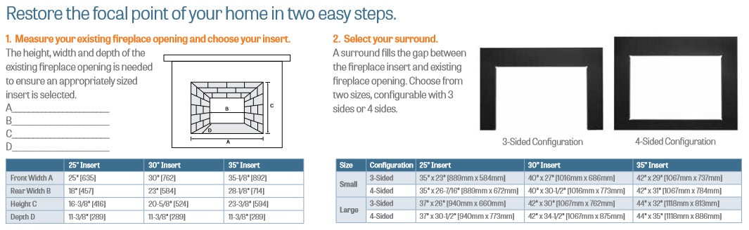 SimpliFire 25" Traditional Electric Fireplace Insert - SF-INS25