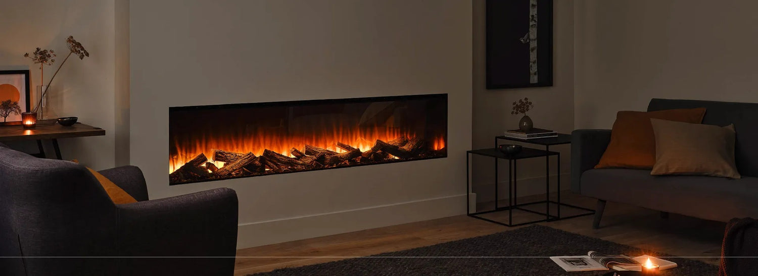 British Fires 75" The New Forest 1900 Black Edition Electric Fireplace
