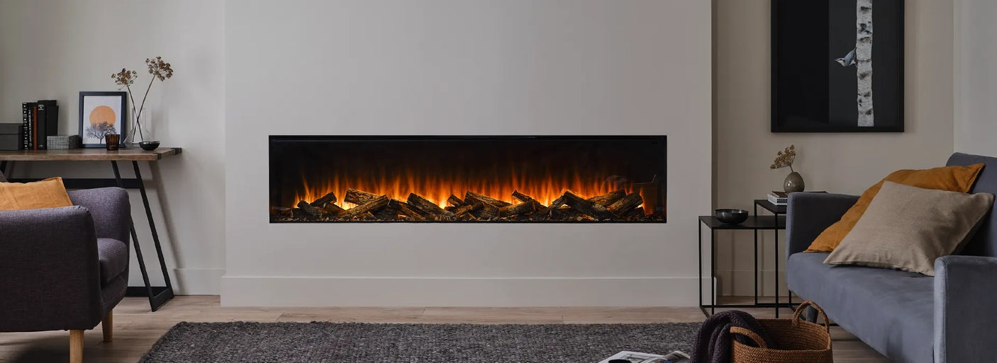British Fires 75" The New Forest 1900 Black Edition Electric Fireplace
