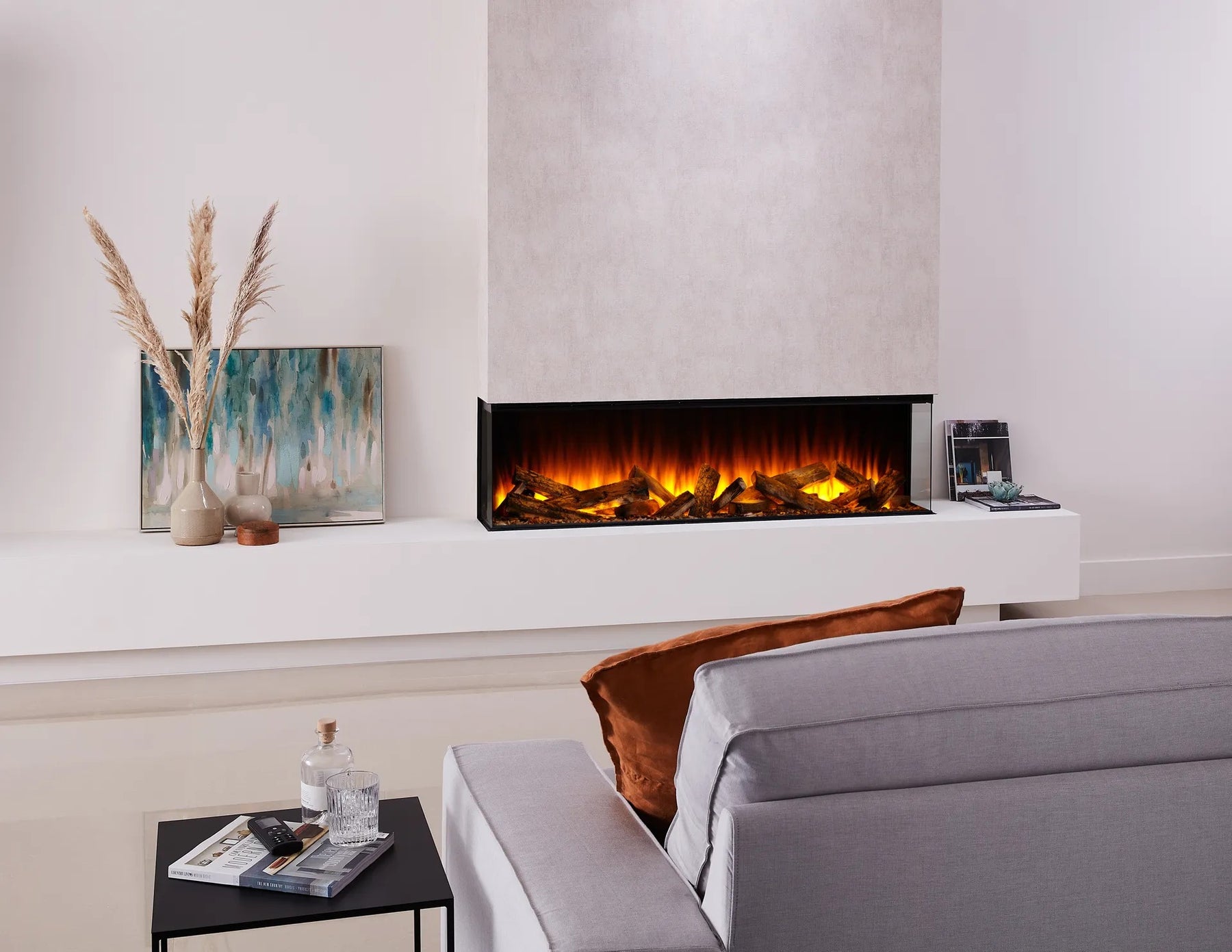 British Fires 63 inch The New Forest 1600 Black Edition Electric Fireplace lifestyle view