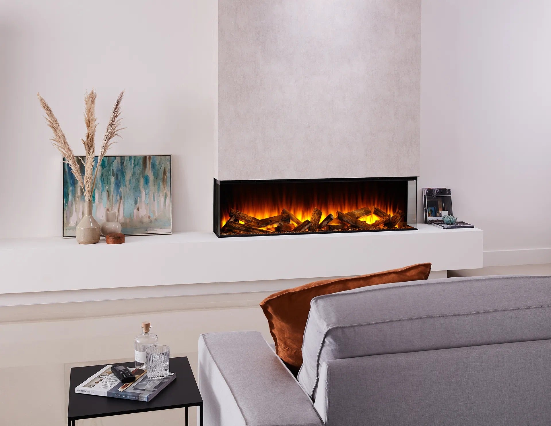 British Fires 63 inch The New Forest 1600 Black Edition Electric Fireplace lifestyle view