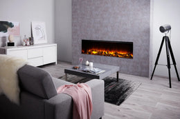 British Fires 63 inch The New Forest 1600 Black Edition Electric Fireplace flame detail