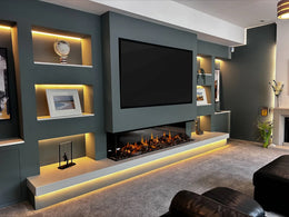 British Fires 75 inch The New Forest 1900 Black Edition Electric Fireplace lifestyle view