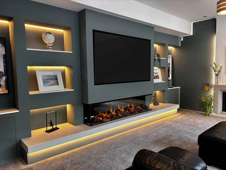 British Fires 75 inch The New Forest 1900 Black Edition Electric Fireplace lifestyle view