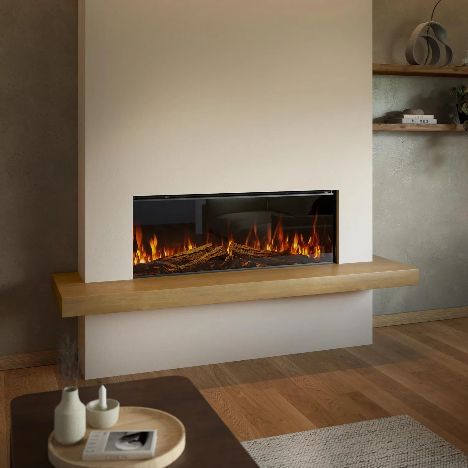 British Fires 48 inch The New Forest 1200 Black Edition Electric Fireplace lifestyle view
