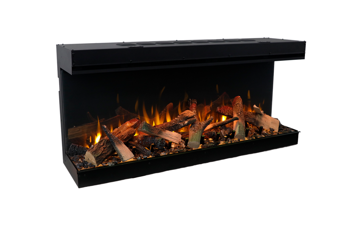 Amantii LumaForest electric fireplace flame and media detail