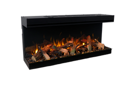 Amantii LumaForest electric fireplace flame and media detail
