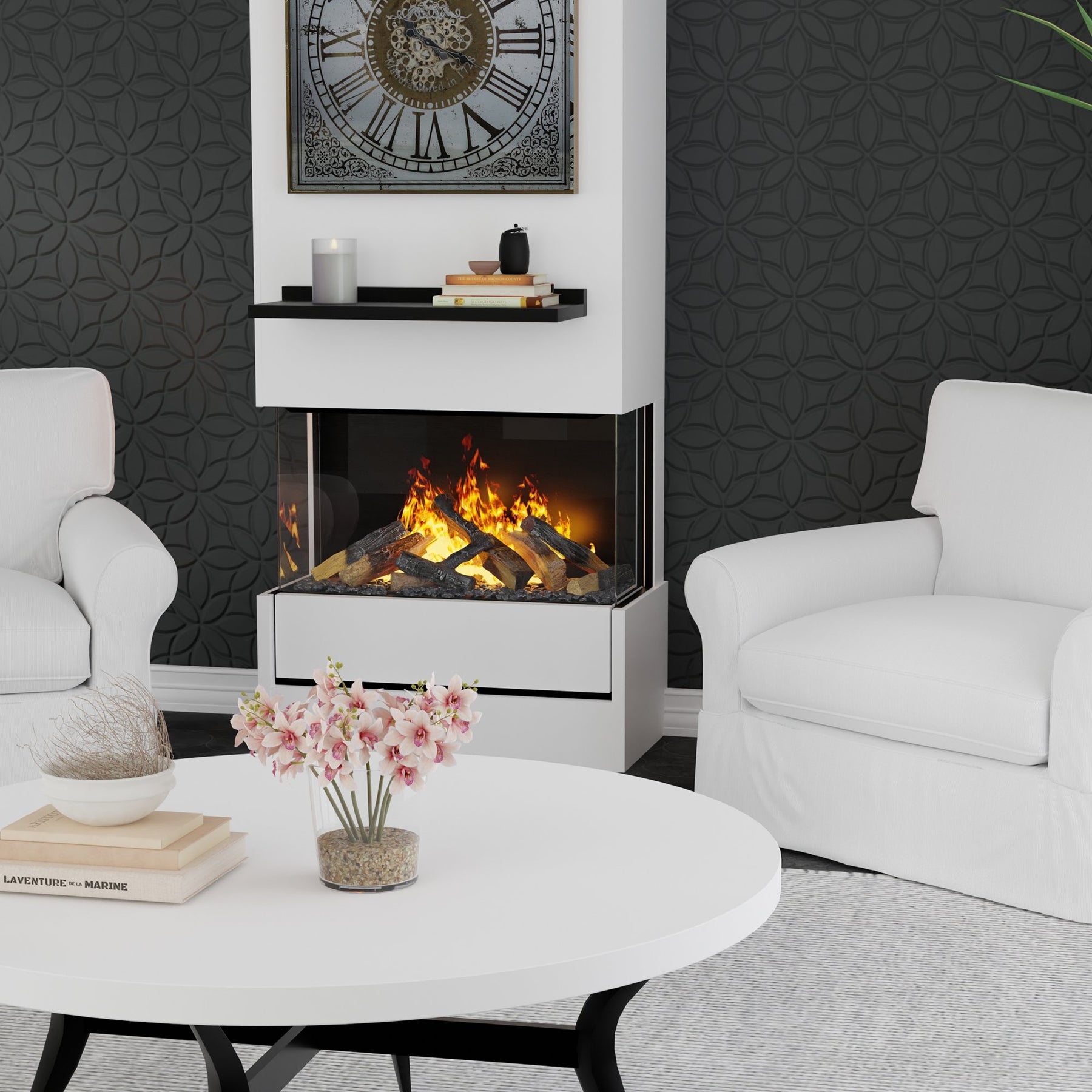 Dimplex Optimyst Aura 30 inch Water Vapor Fireplace flame detail