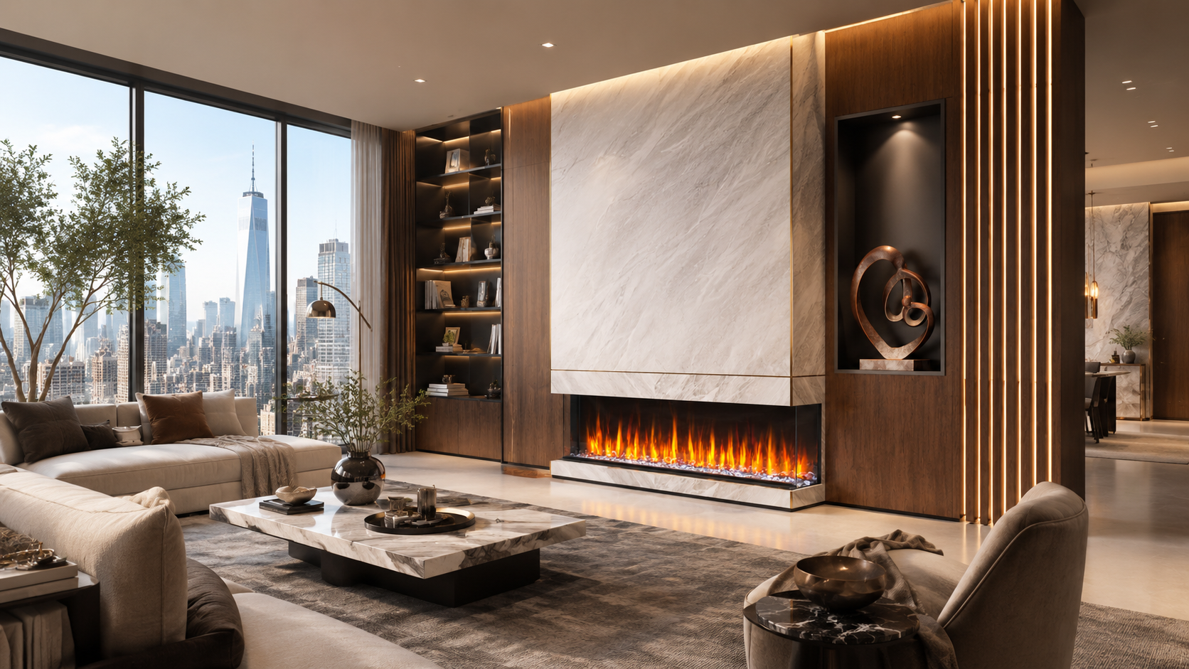 Kozy Heat Osseo 64" Linear Electric Fireplace - OSO-E64