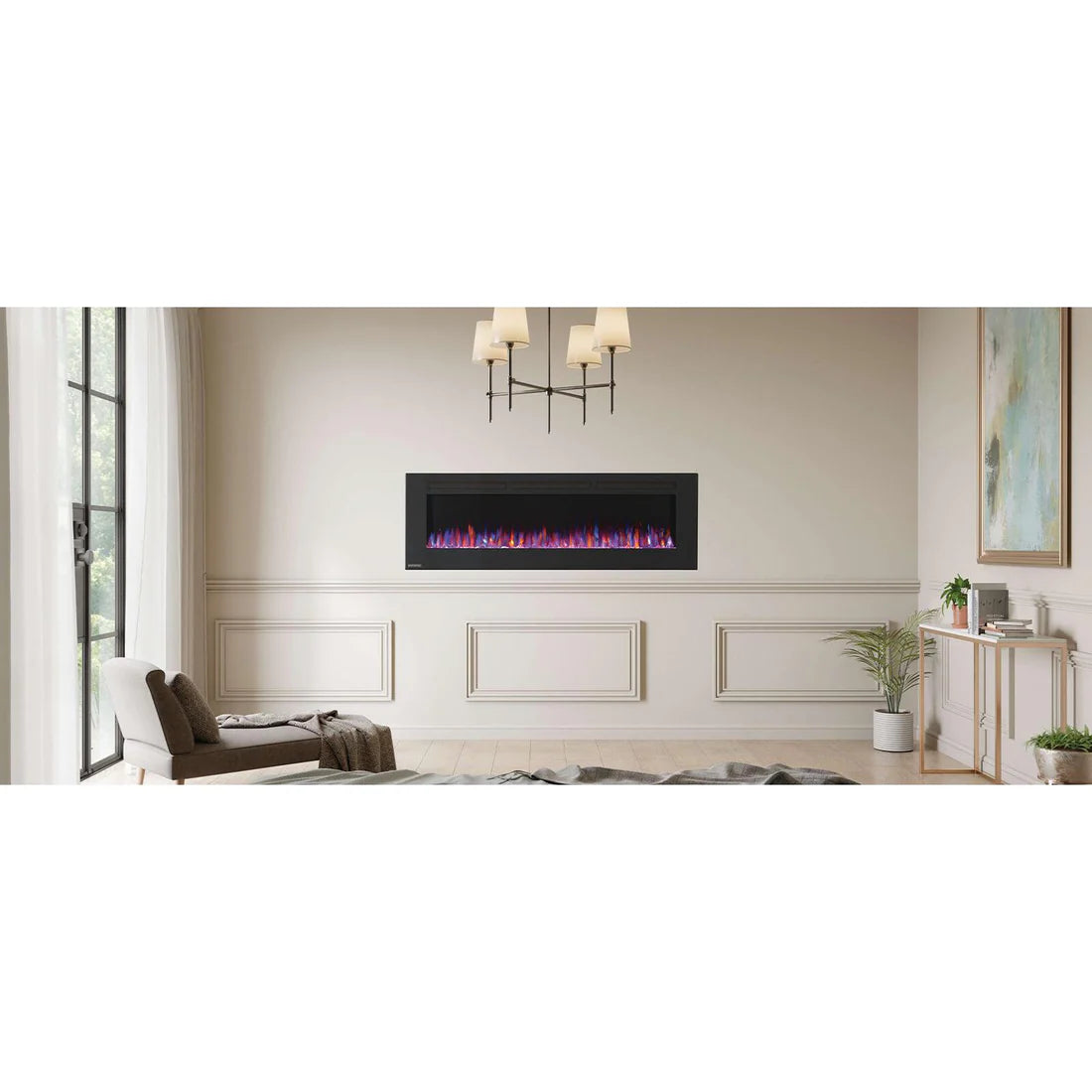 Napoleon Linear 72 inch Wall Mount Electric Fireplace flame detail