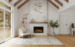 Amantii RusticStone 42 inch Electric Fireplace lifestyle view