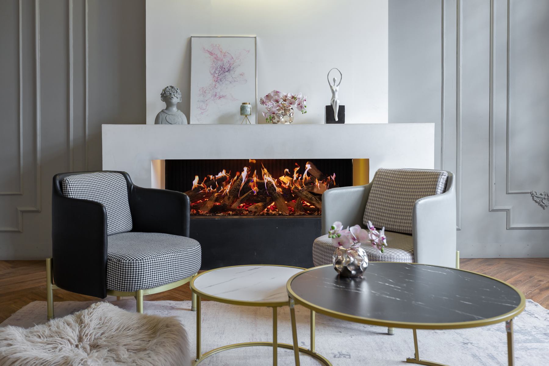 Amantii Signature 75 inchMultiView Holo Electric Fireplace lifestyle view