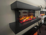 Iconic Fires 61" Grey Floating Shelf with 40" Firebox - FLOOR MODEL