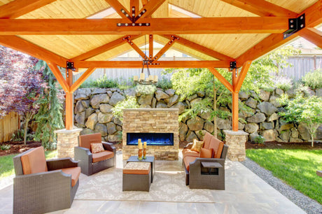 Modern Flames Landscape Pro Multi 56 inch Electric Fireplace outdoor installation - LPM-5616