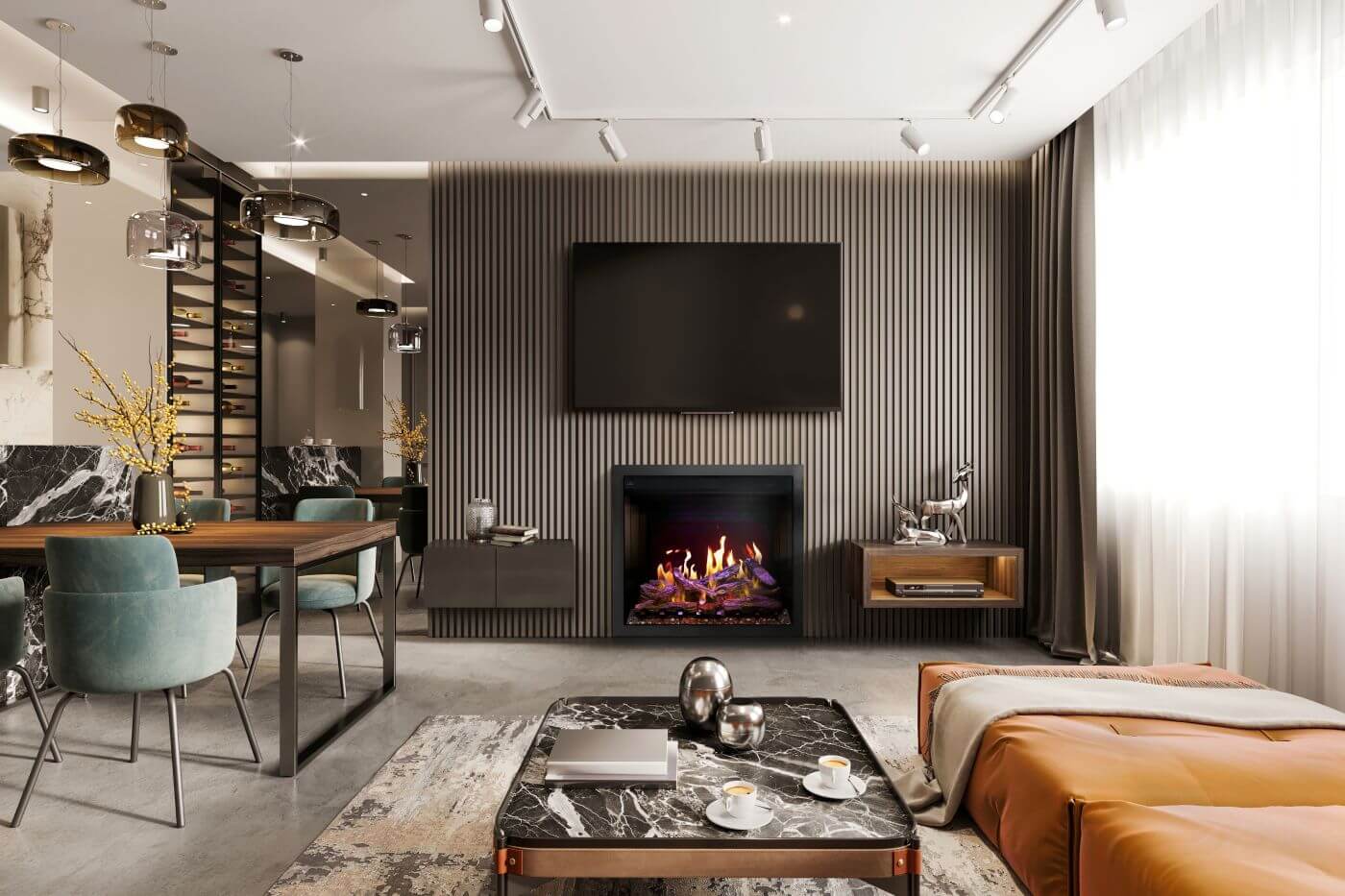 Napoleon ElevationX 36 inch Electric Fireplace lifestyle view
