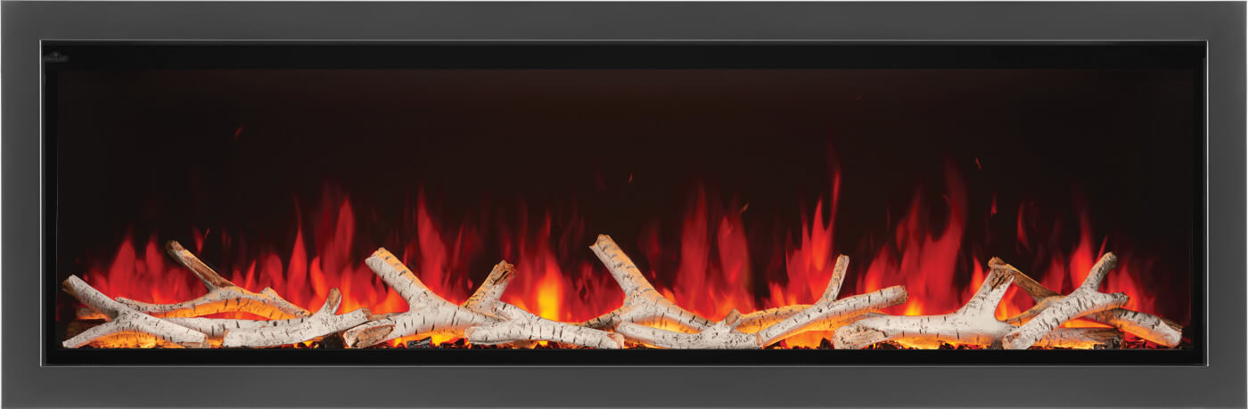 Napoleon Astound 74 inch Built-In Electric Fireplace with black crystal and birch media - NEFB74AB