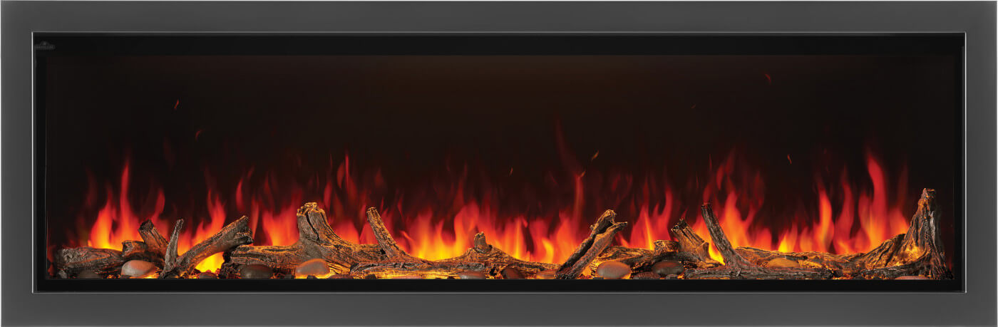Napoleon Astound 74 inch Built-In Electric Fireplace with woodland driftwood media - NEFB74AB
