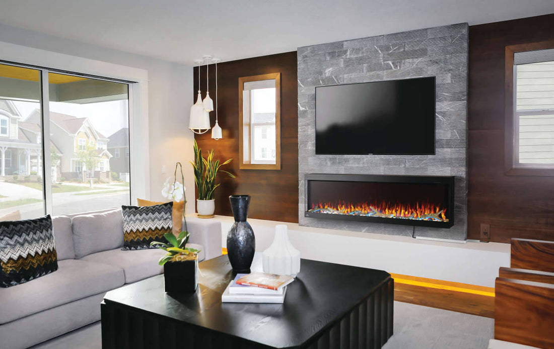 Napoleon TriVista Pictura 60" Three-Sided Wall Hanging Electric Fireplace - NEFB60H-3SV