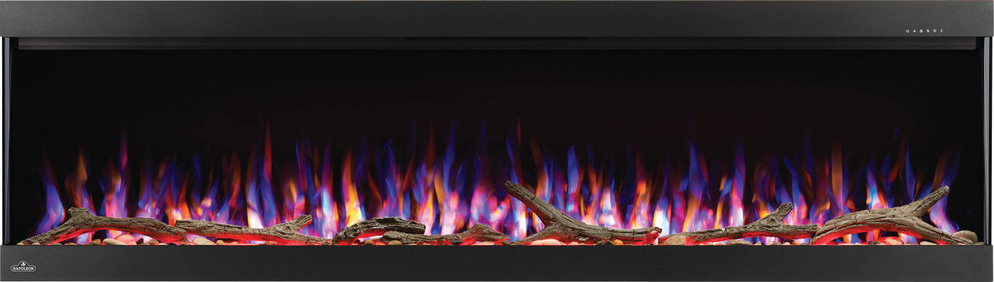 Napoleon TriVista Pictura 60 inch Three-Sided Wall Hanging Electric Fireplace with driftwood media - NEFL60H-3SV