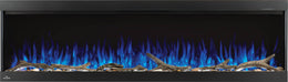 Napoleon TriVista Pictura 60 inch Three-Sided Wall Hanging Electric Fireplace alternate view with driftwood media - NEFL60H-3SV