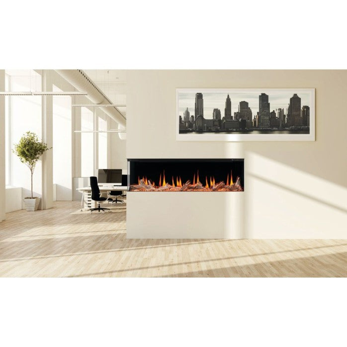 Napoleon 65 inch LCD Luminex Linear Electric Fireplace lifestyle view