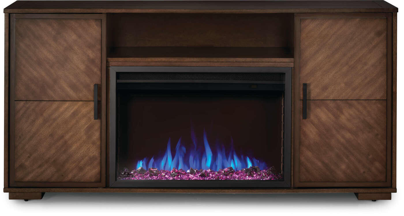 Napoleon Hayworth Electric Fireplace Media Console flame detail