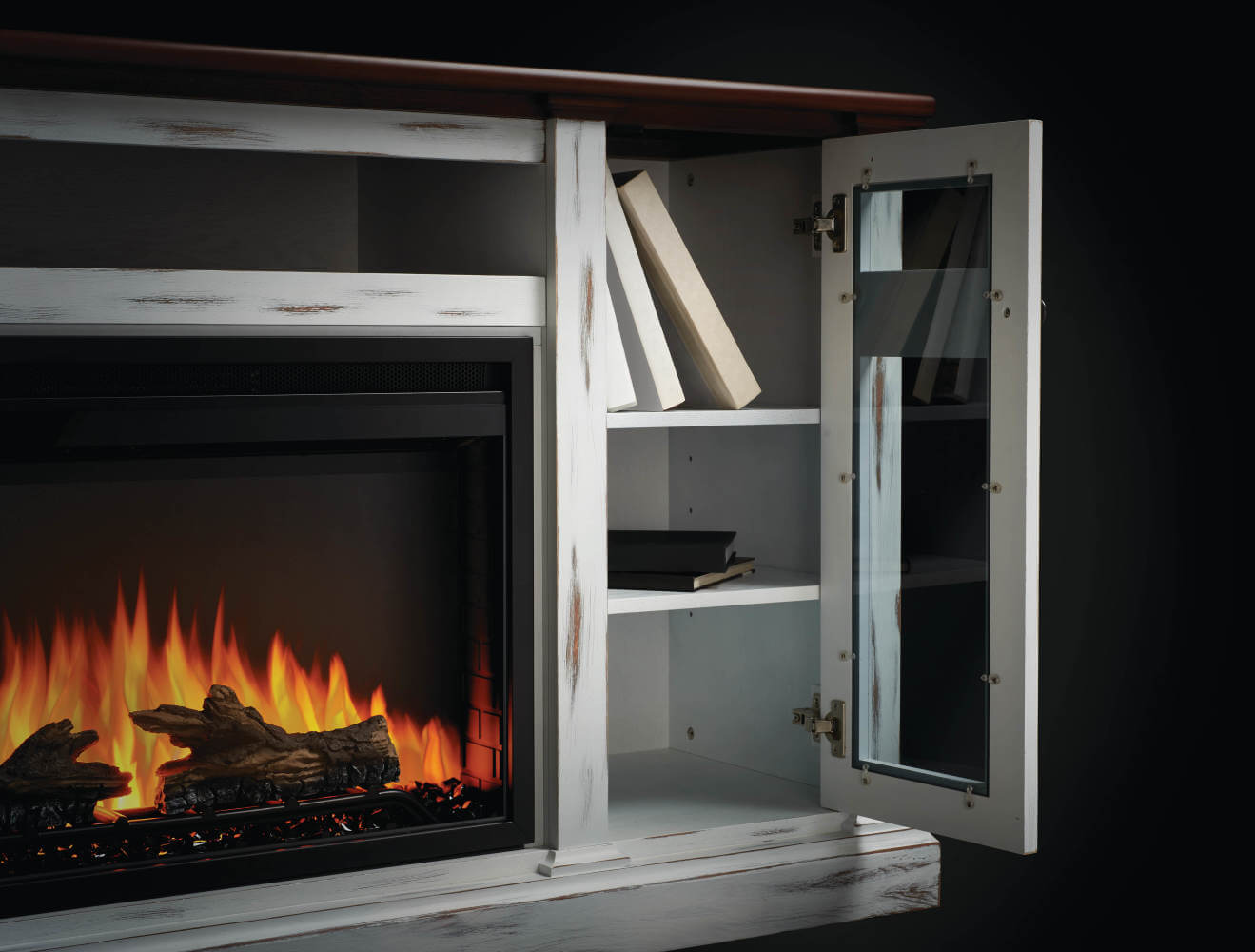 Napoleon Charlotte Electric Fireplace Media Console (FLOOR MODEL) flame detail