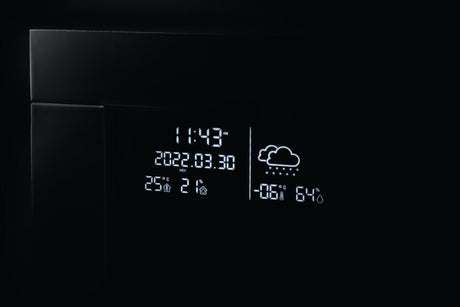 Napoleon Stylus Cara Elite Wall Mount Electric Fireplace - NEFP32-5019W-IOT Weather Display