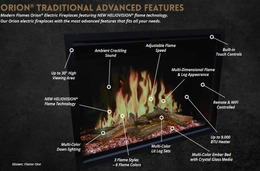 Modern Flames 26 inch Orion Traditional V2 Electric Fireplace flame detail