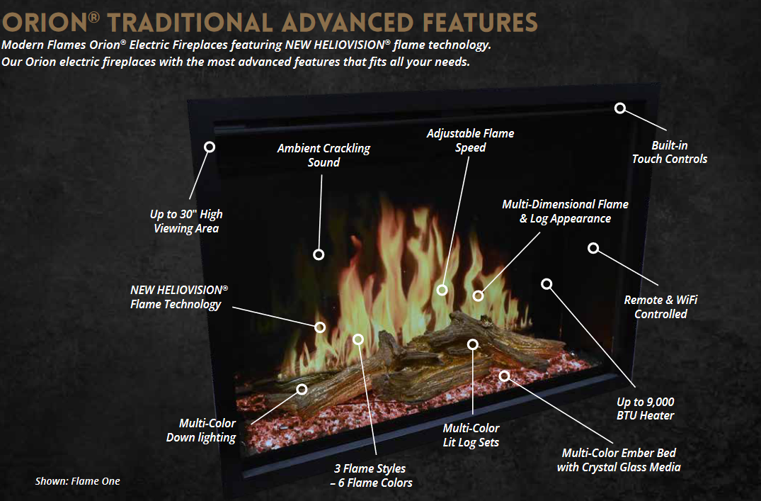 Modern Flames 54" Orion Traditional Electric Fireplace - OR54-TRAD-V2