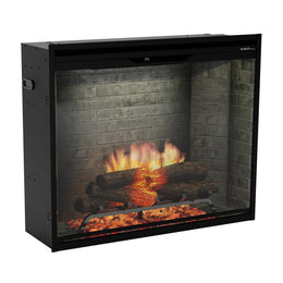Dimplex Revillusion 36 inch Portrait Built-in Firebox - Neutral Brick flame detail