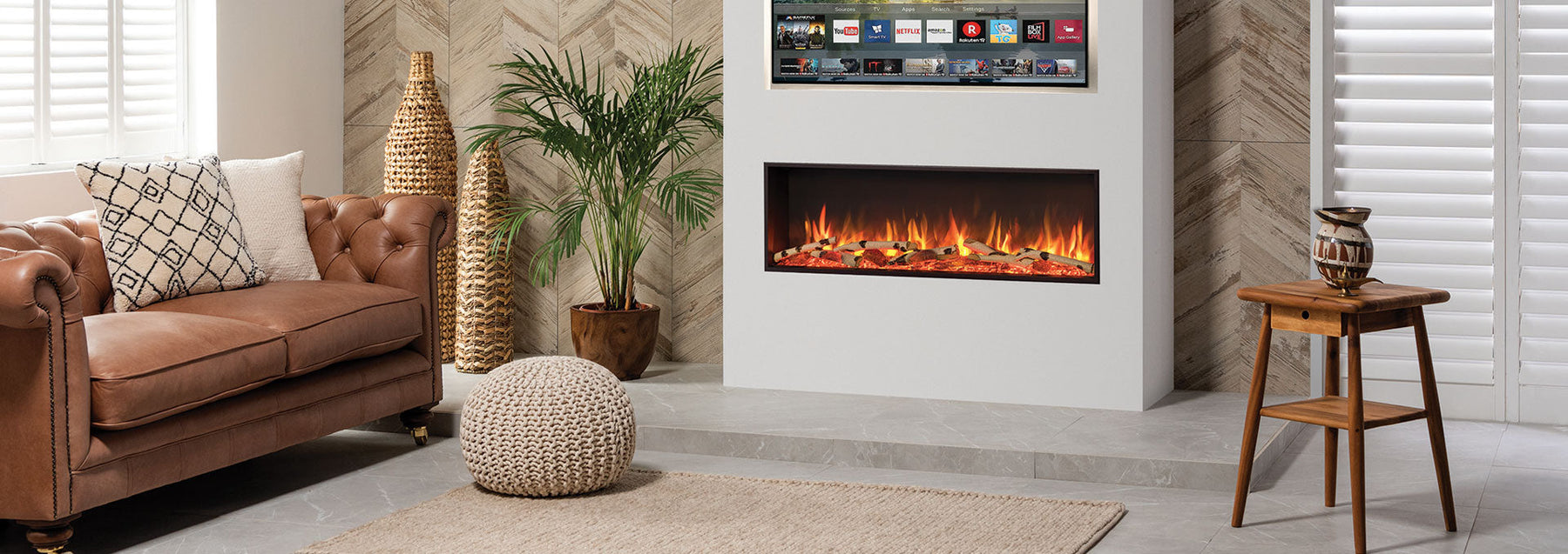 Regency Studio 53 inch Slim Built-in Electric Fireplace flame detail
