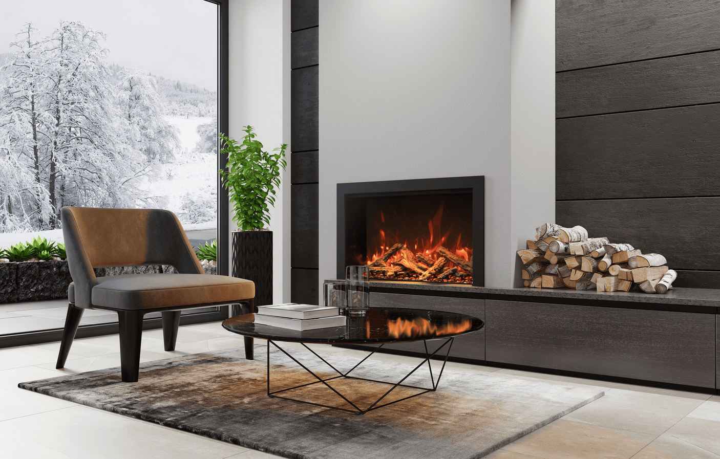 Amantii 38" TRD Bespoke Traditional Electric Fireplace - TRD-38-BESPOKE