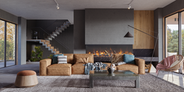 Amantii TRV-55-BESPOKE Smart Indoor/Outdoor 3-Sided Electric Fireplace lifestyle view