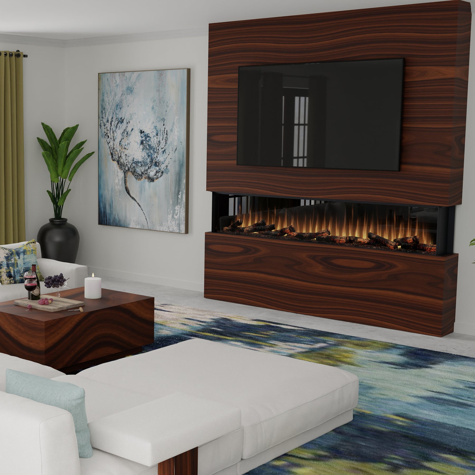 Dimplex Ignite Ultra 100 inch Linear Electric Fireplace flame detail