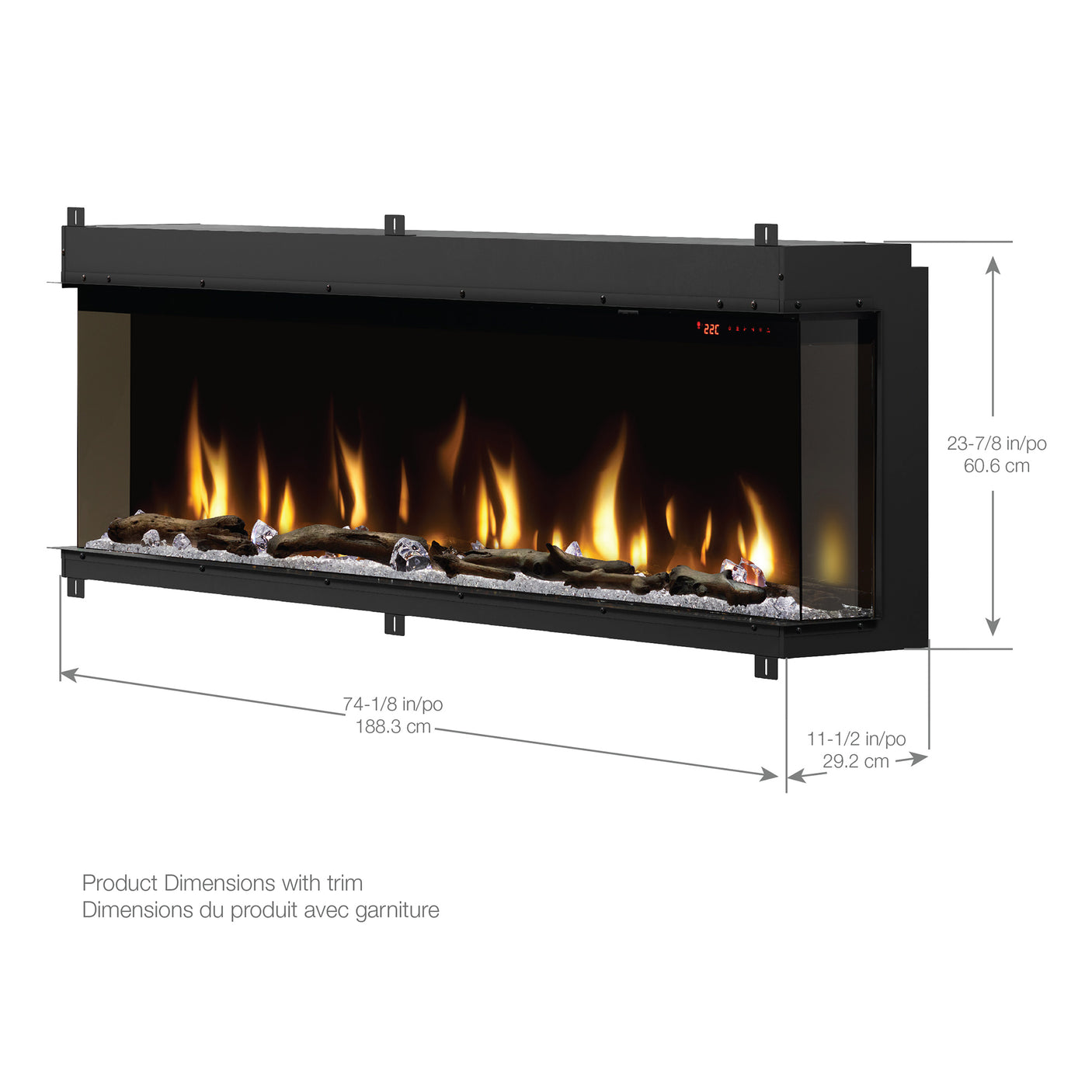 Dimplex IgniteXL Bold 74" Linear Electric Fireplace - XLF7417-XD