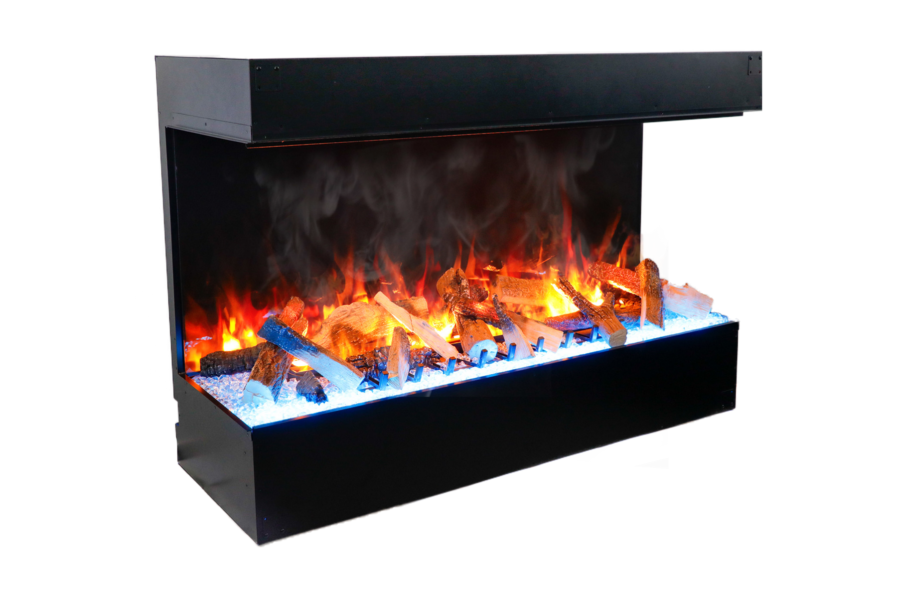 Amantii Signature 55 inch TruView Series 3-Sided Electric Fireplace flame detail